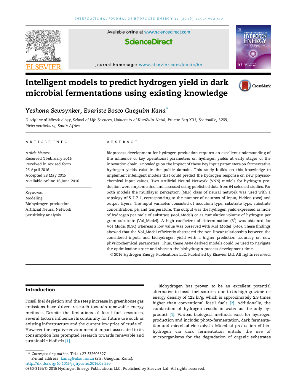 Intelligent models to predict hydrogen yield in dark microbial fermentations using existing knowledge