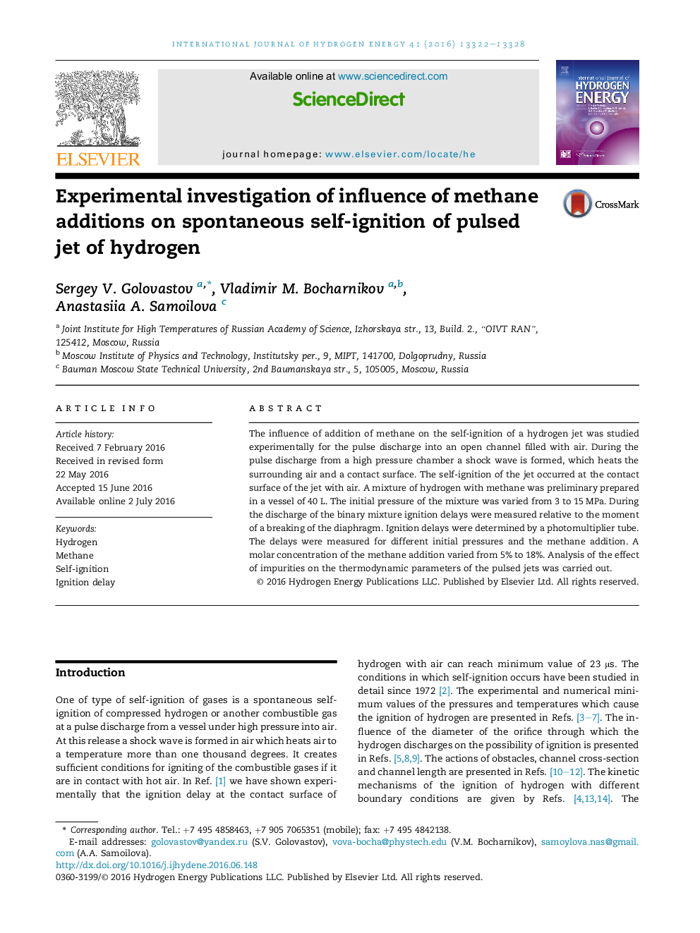 Experimental investigation of influence of methane additions on spontaneous self-ignition of pulsed jet of hydrogen