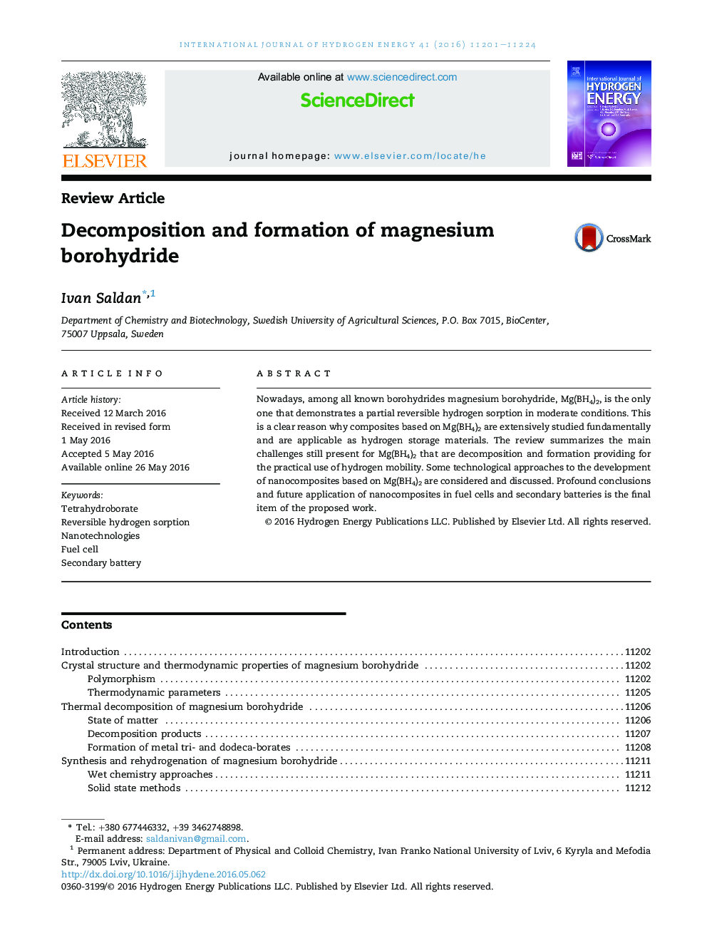 Decomposition and formation of magnesium borohydride