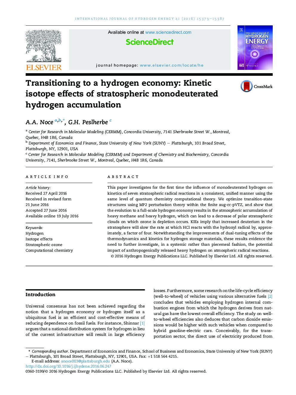 انتقال به یک اقتصاد هیدروژنی: اثرات ایزوتوپ سینتیکی تجمع هیدروژنه استراتوسفر 