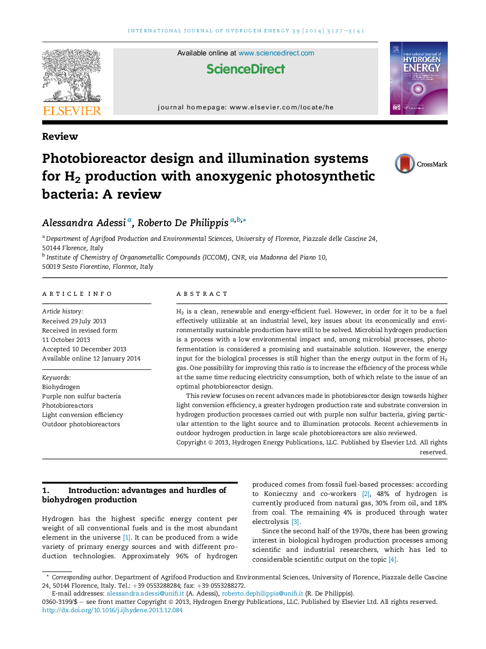 Photobioreactor design and illumination systems for H2 production with anoxygenic photosynthetic bacteria: A review