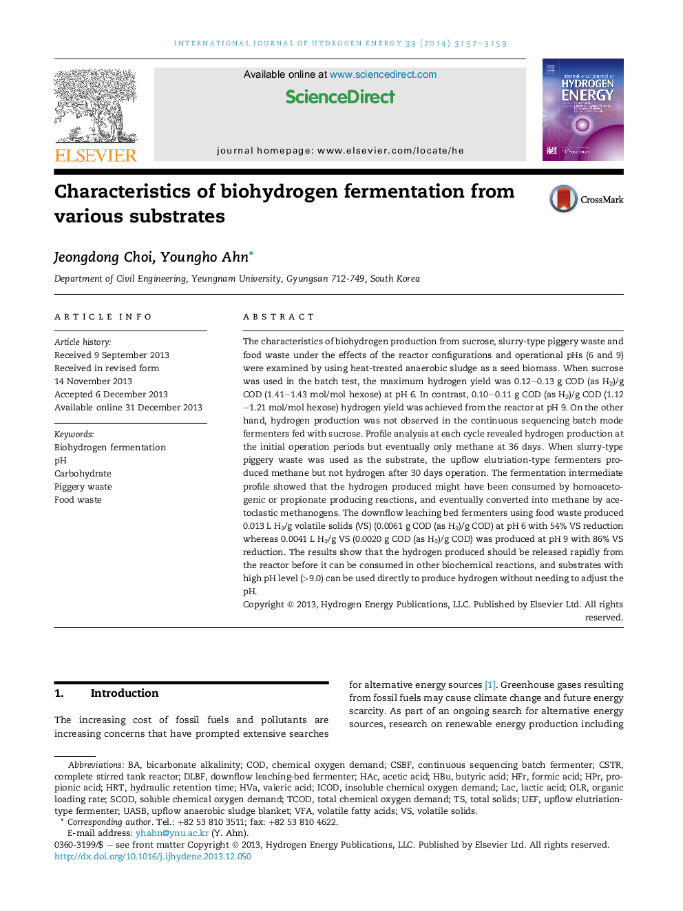 Characteristics of biohydrogen fermentation from various substrates