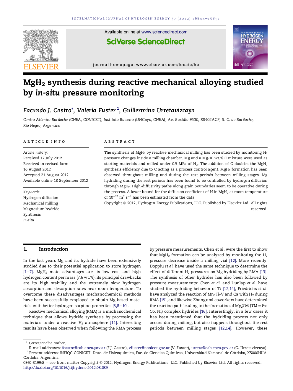 MgH2 synthesis during reactive mechanical alloying studied by in-situ pressure monitoring