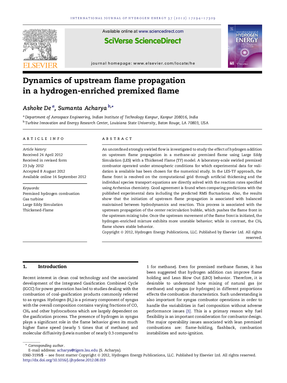 Dynamics of upstream flame propagation in a hydrogen-enriched premixed flame