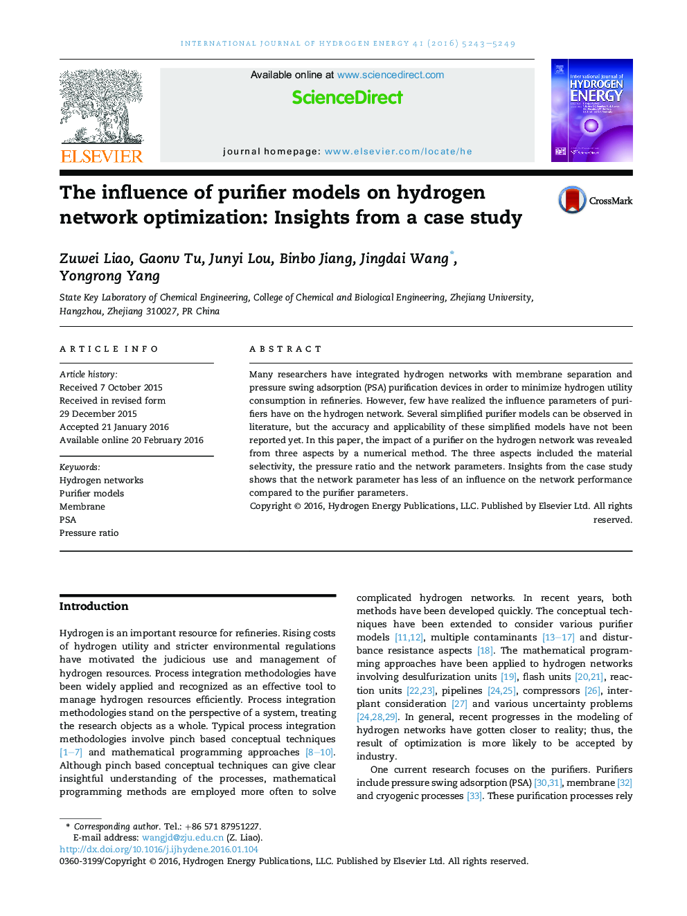 The influence of purifier models on hydrogen network optimization: Insights from a case study