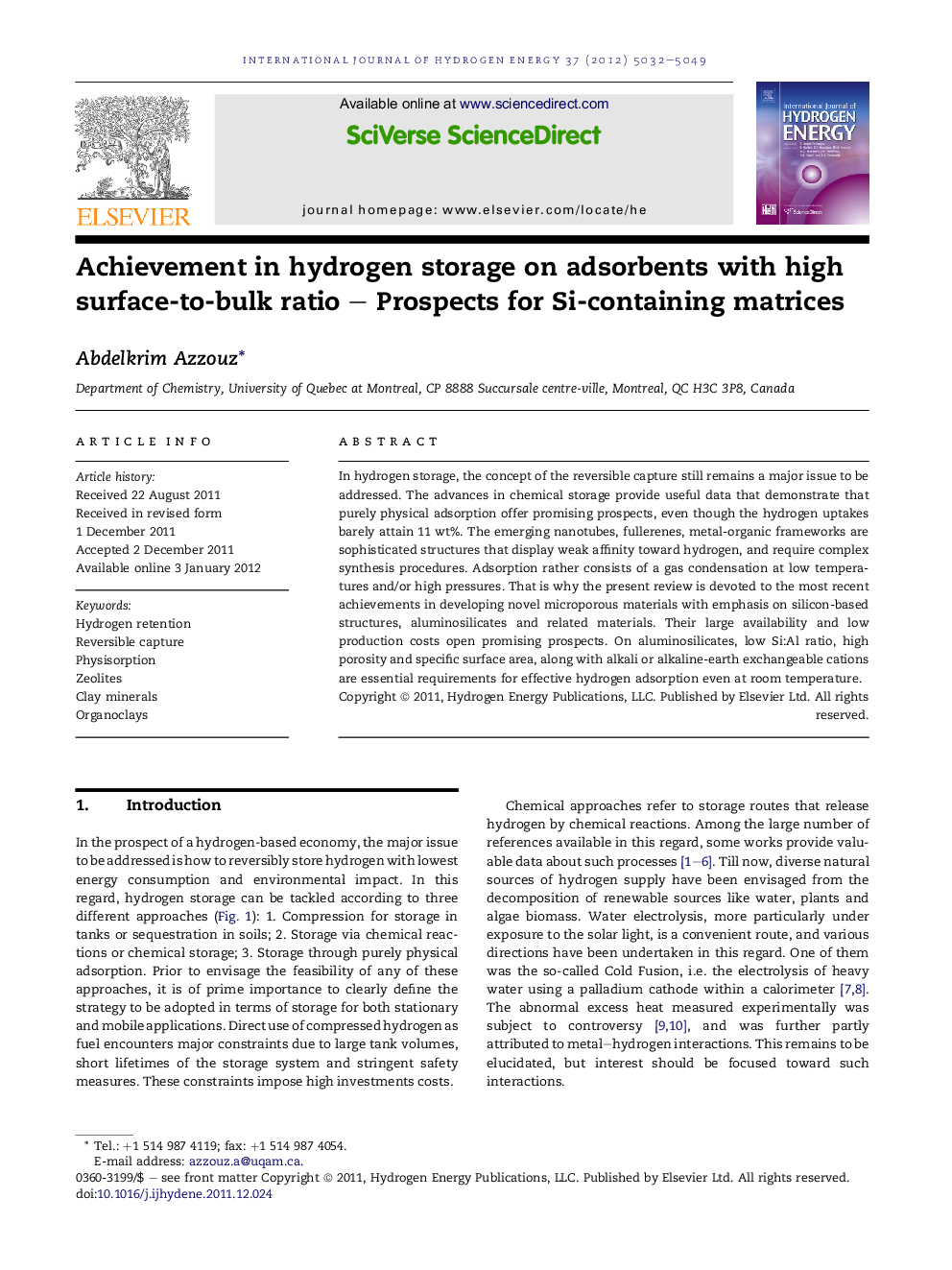 Achievement in hydrogen storage on adsorbents with high surface-to-bulk ratio – Prospects for Si-containing matrices