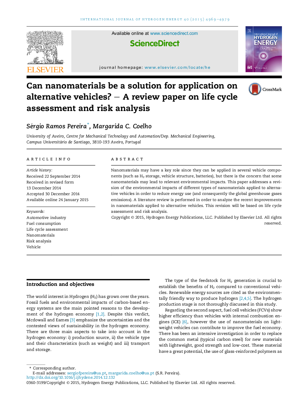 Can nanomaterials be a solution for application on alternative vehicles? – A review paper on life cycle assessment and risk analysis