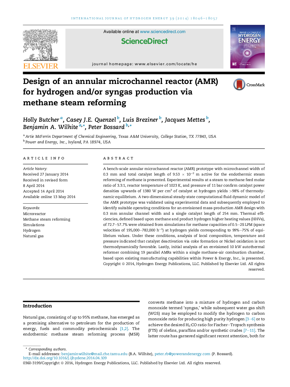 Design of an annular microchannel reactor (AMR) for hydrogen and/or syngas production via methane steam reforming