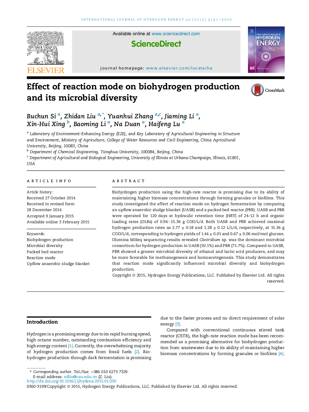 Effect of reaction mode on biohydrogen production and its microbial diversity