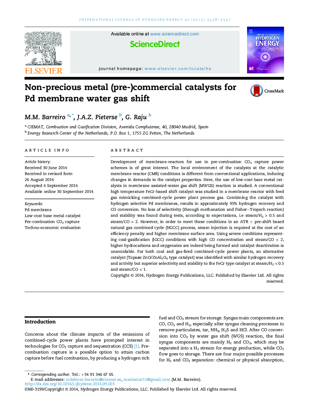 Non-precious metal (pre-)commercial catalysts for Pd membrane water gas shift