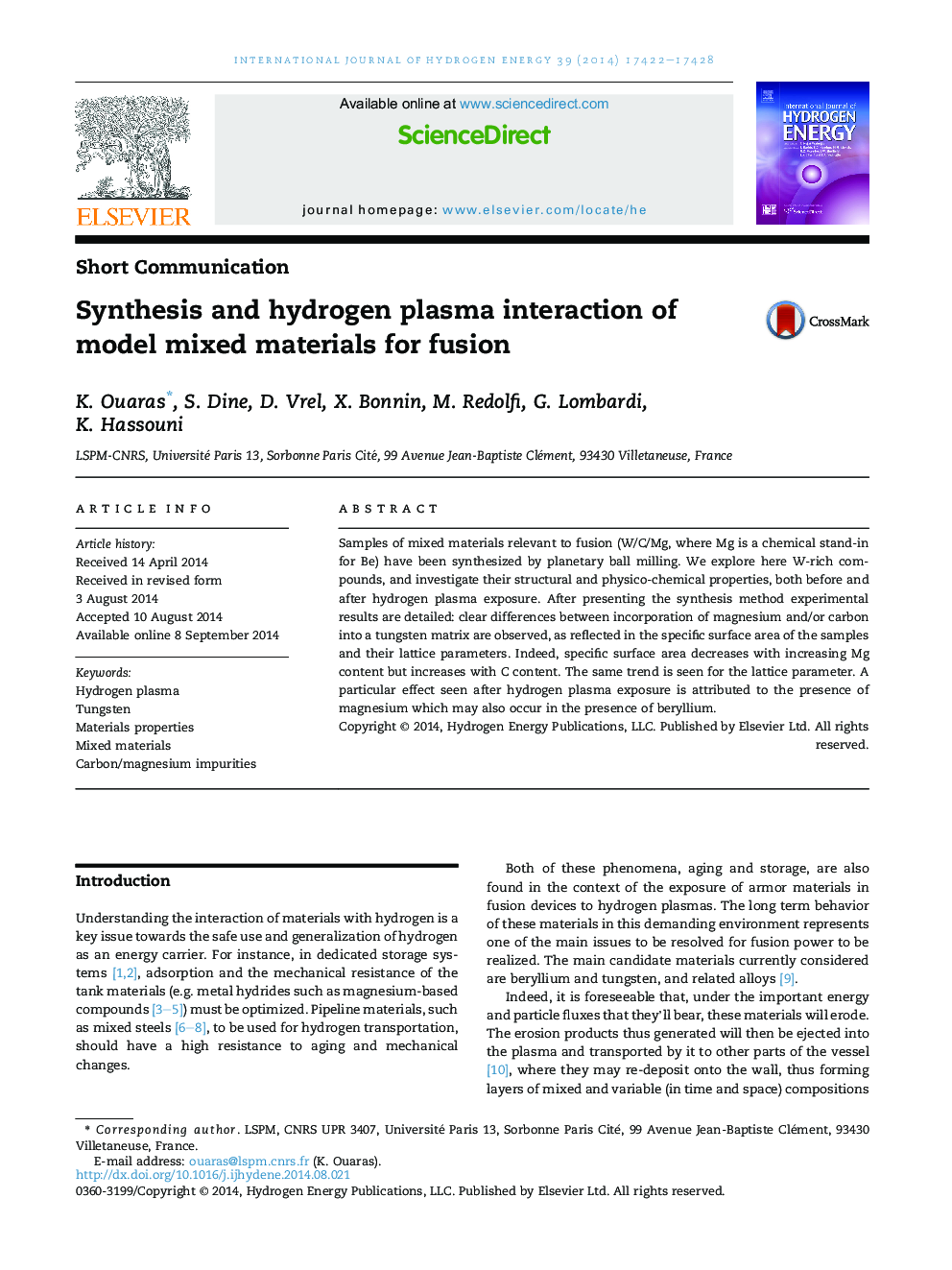 Synthesis and hydrogen plasma interaction of model mixed materials for fusion