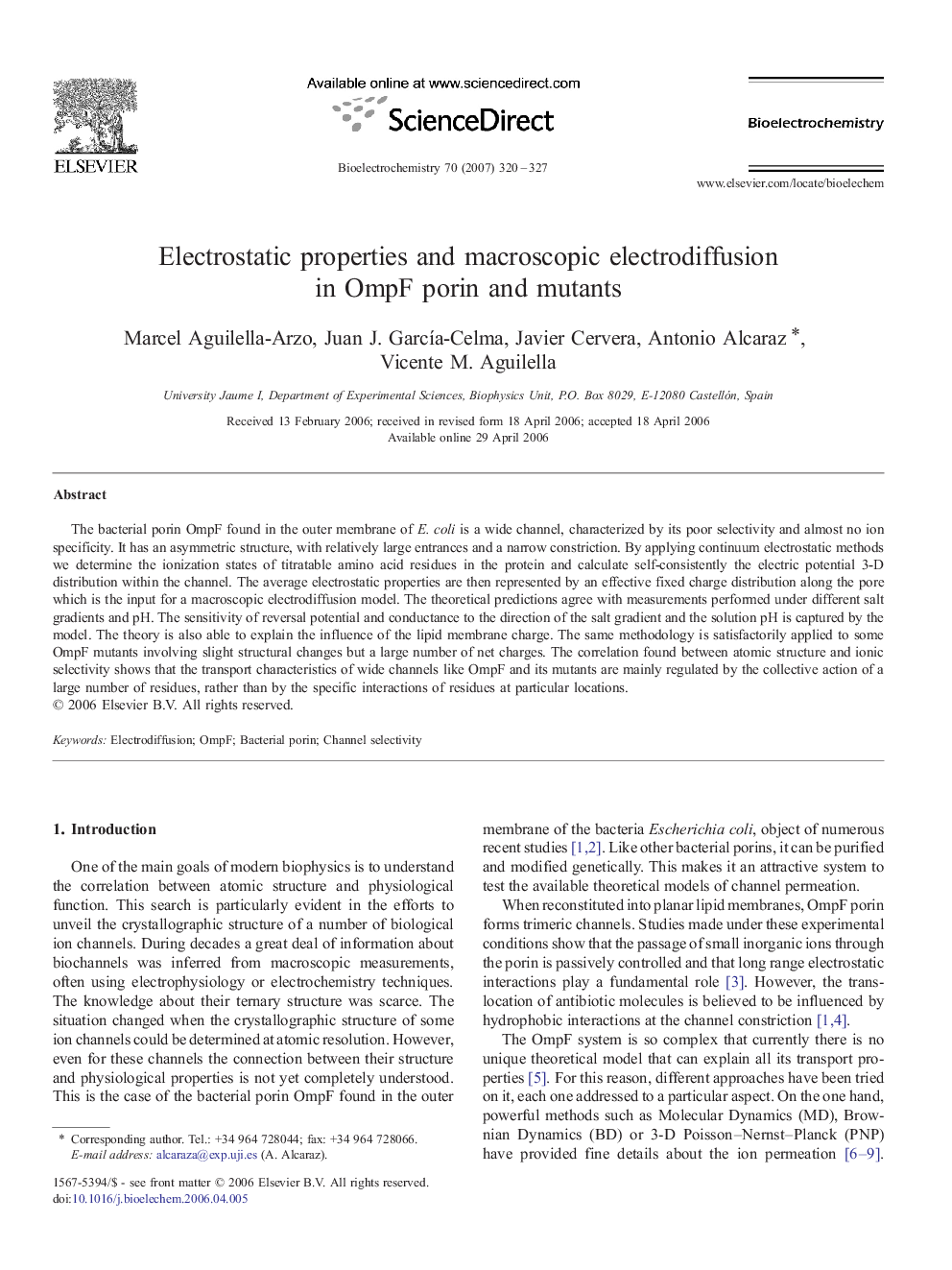 Electrostatic properties and macroscopic electrodiffusion in OmpF porin and mutants