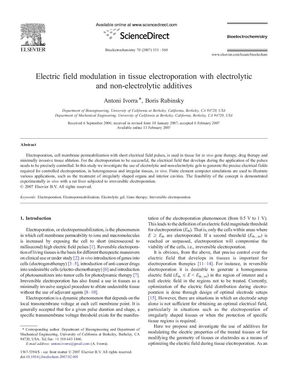 Electric field modulation in tissue electroporation with electrolytic and non-electrolytic additives