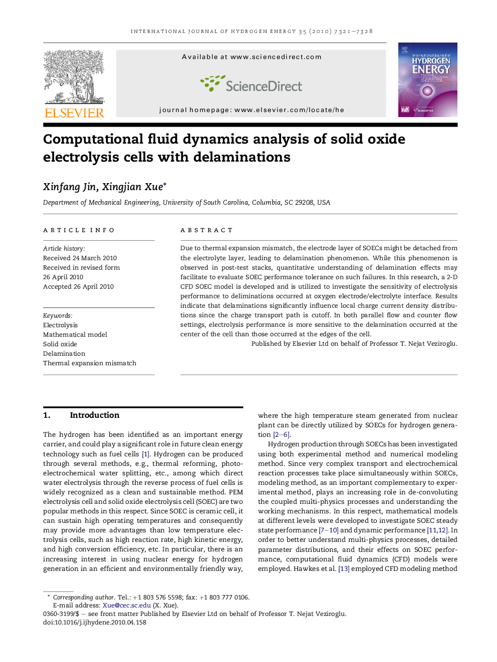 Computational fluid dynamics analysis of solid oxide electrolysis cells with delaminations