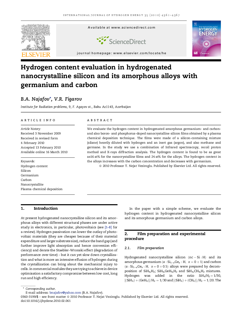 Hydrogen content evaluation in hydrogenated nanocrystalline silicon and its amorphous alloys with germanium and carbon