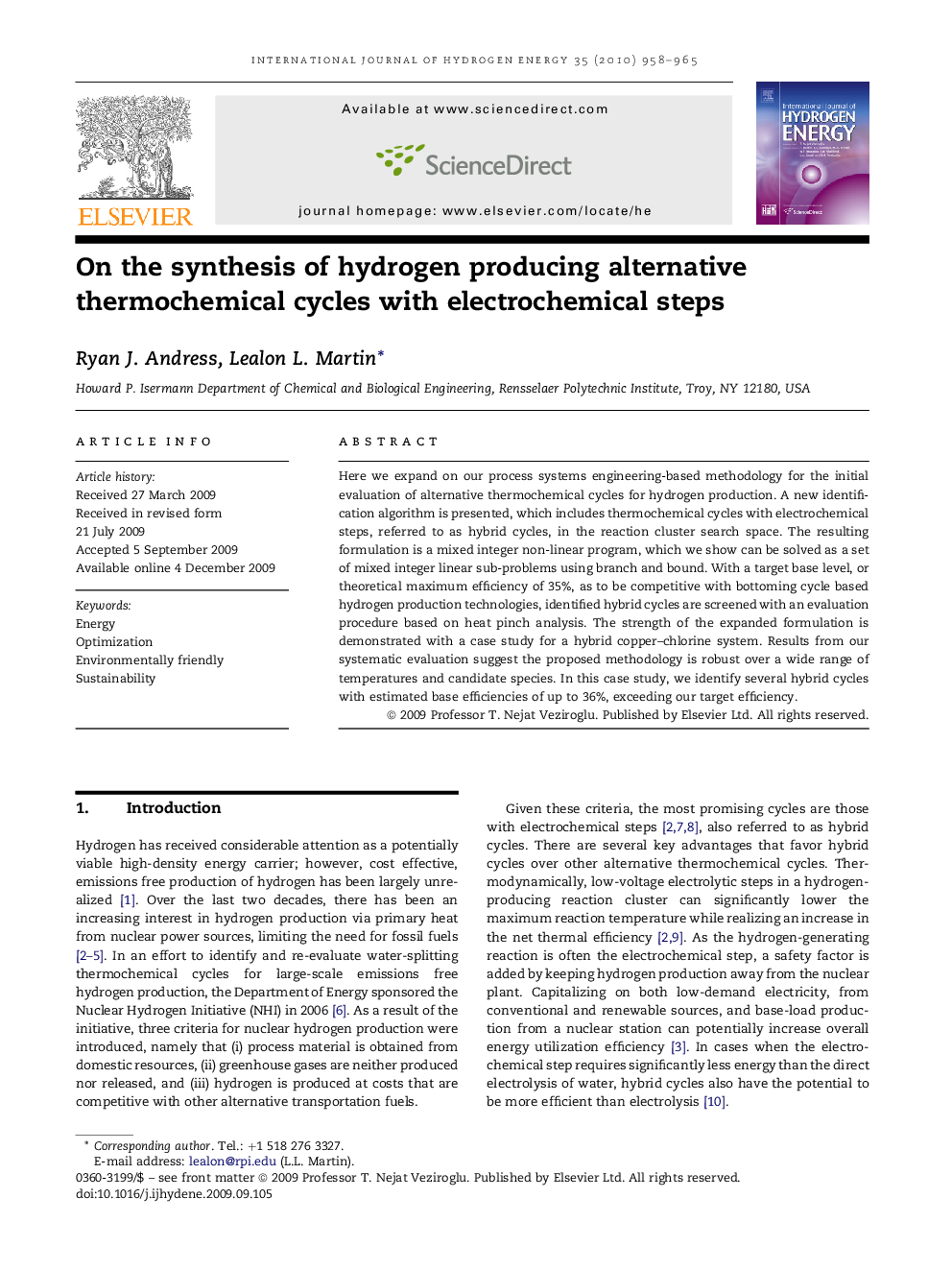 On the synthesis of hydrogen producing alternative thermochemical cycles with electrochemical steps