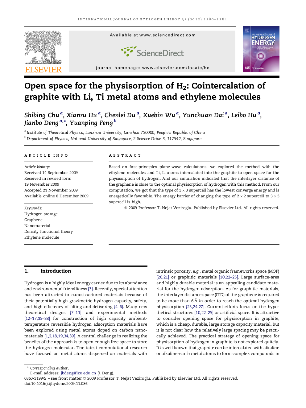 Open space for the physisorption of H2: Cointercalation of graphite with Li, Ti metal atoms and ethylene molecules