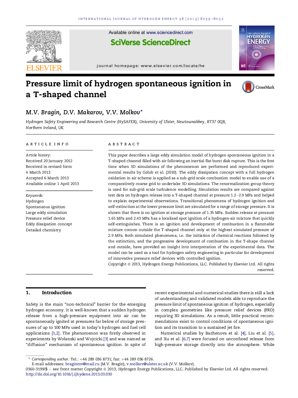 Pressure limit of hydrogen spontaneous ignition in a T-shaped channel