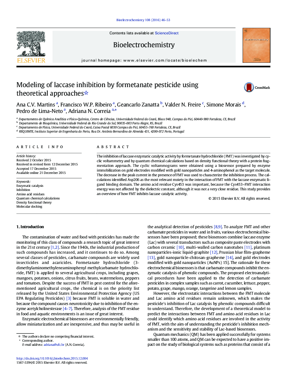 Modeling of laccase inhibition by formetanate pesticide using theoretical approaches 