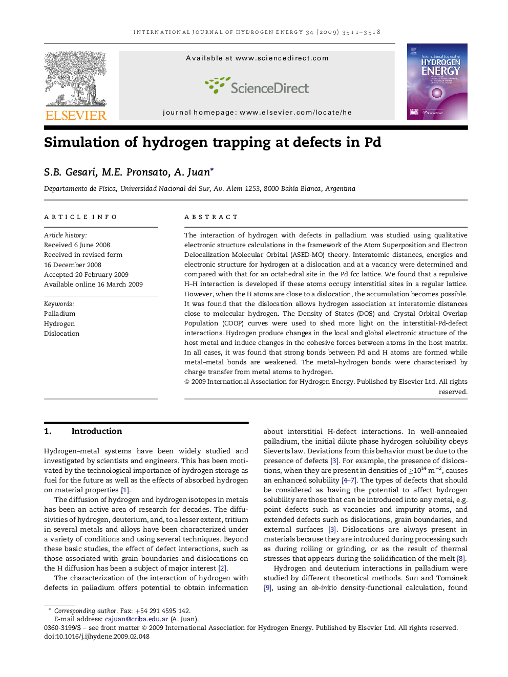 Simulation of hydrogen trapping at defects in Pd