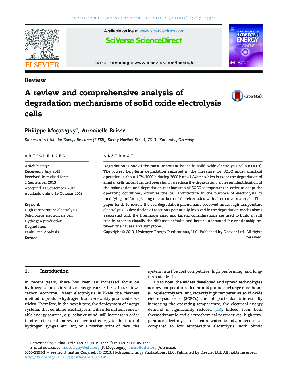 A review and comprehensive analysis of degradation mechanisms of solid oxide electrolysis cells