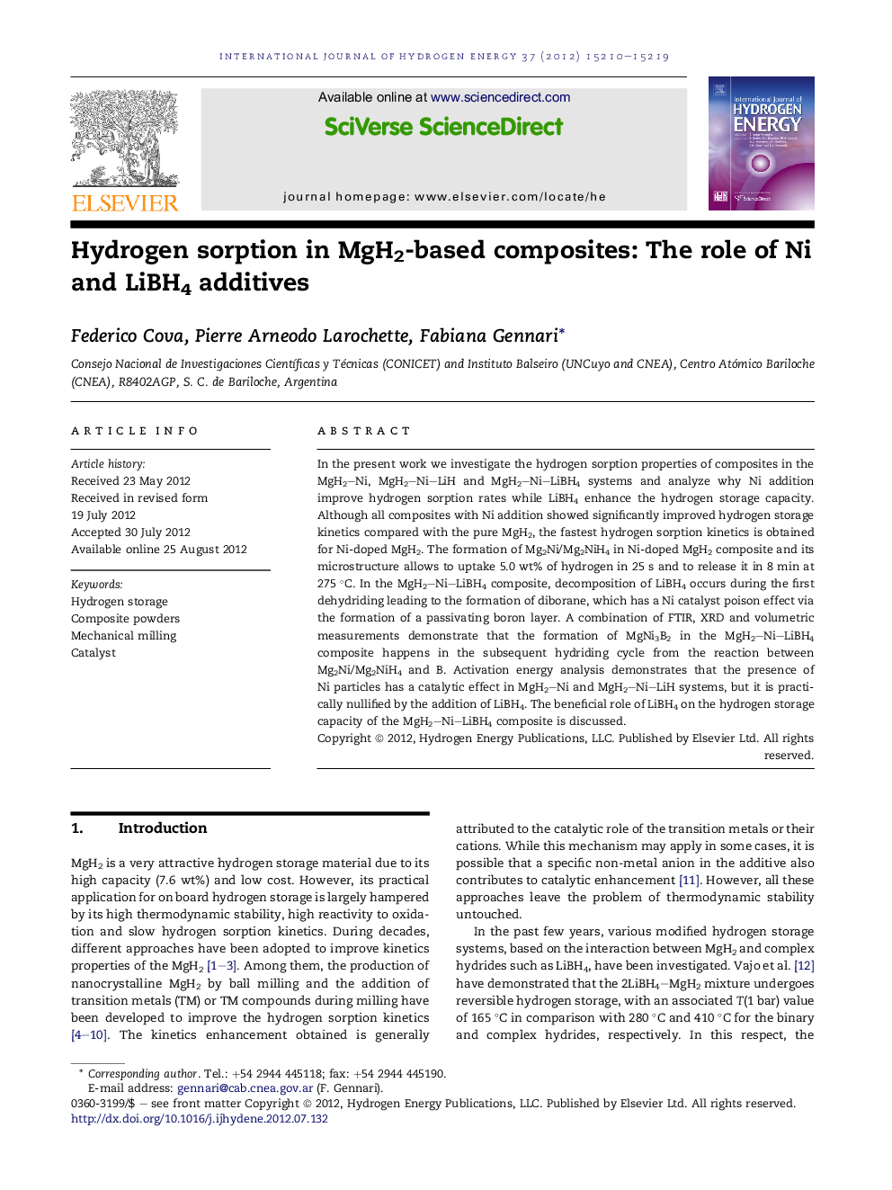 Hydrogen sorption in MgH2-based composites: The role of Ni and LiBH4 additives