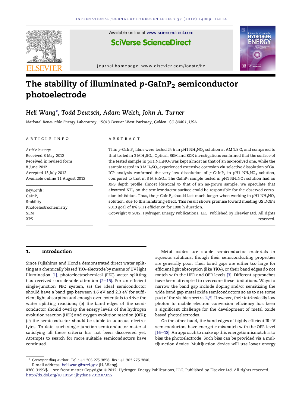 The stability of illuminated p-GaInP2 semiconductor photoelectrode