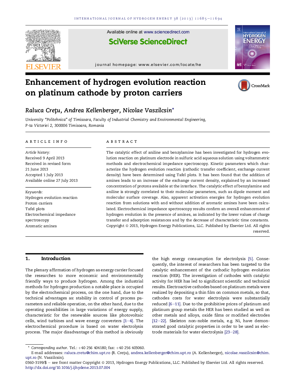 Enhancement of hydrogen evolution reaction on platinum cathode by proton carriers