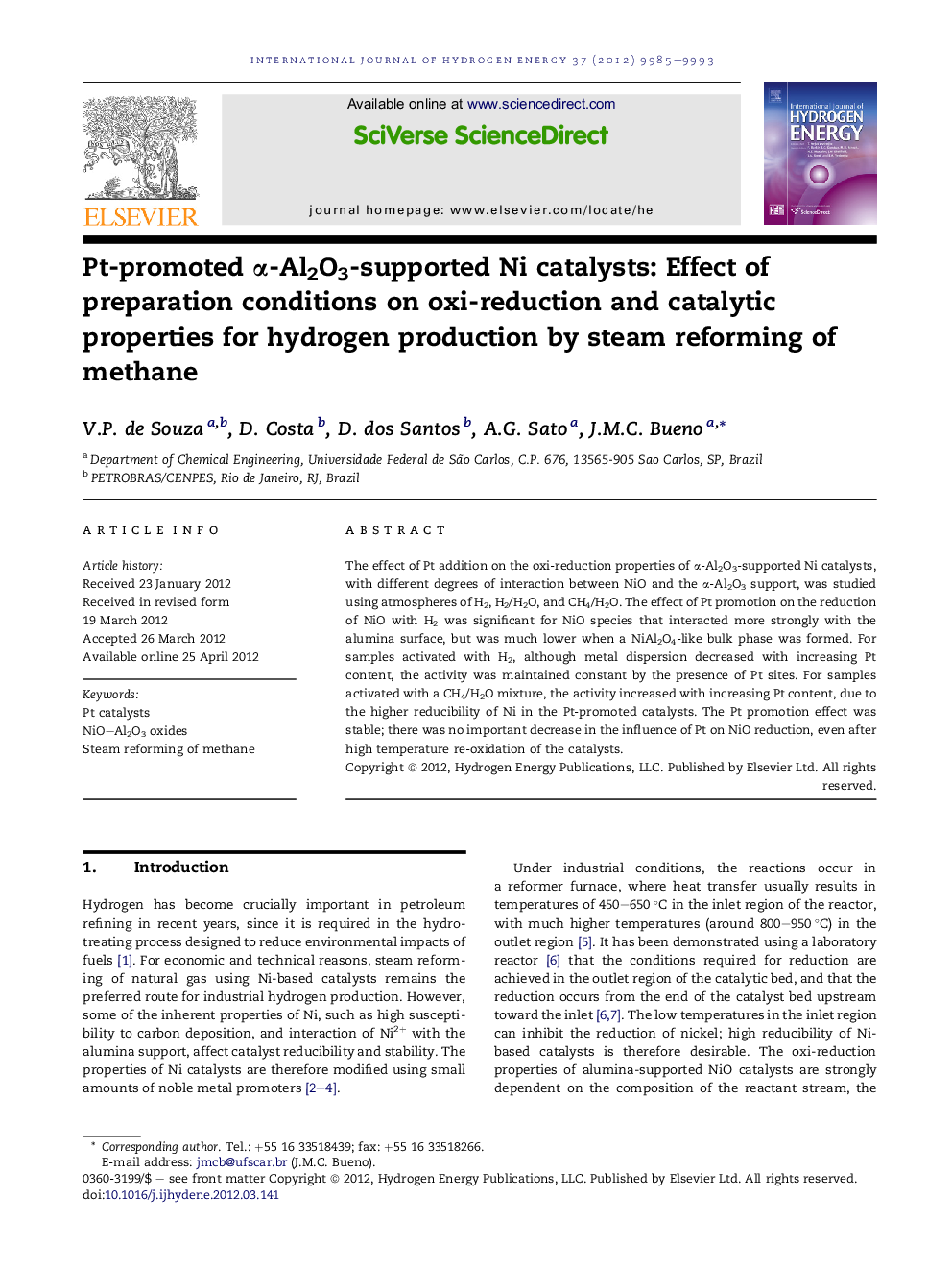 Pt-promoted α-Al2O3-supported Ni catalysts: Effect of preparation conditions on oxi-reduction and catalytic properties for hydrogen production by steam reforming of methane