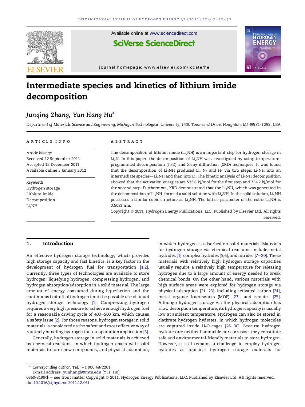 Intermediate species and kinetics of lithium imide decomposition