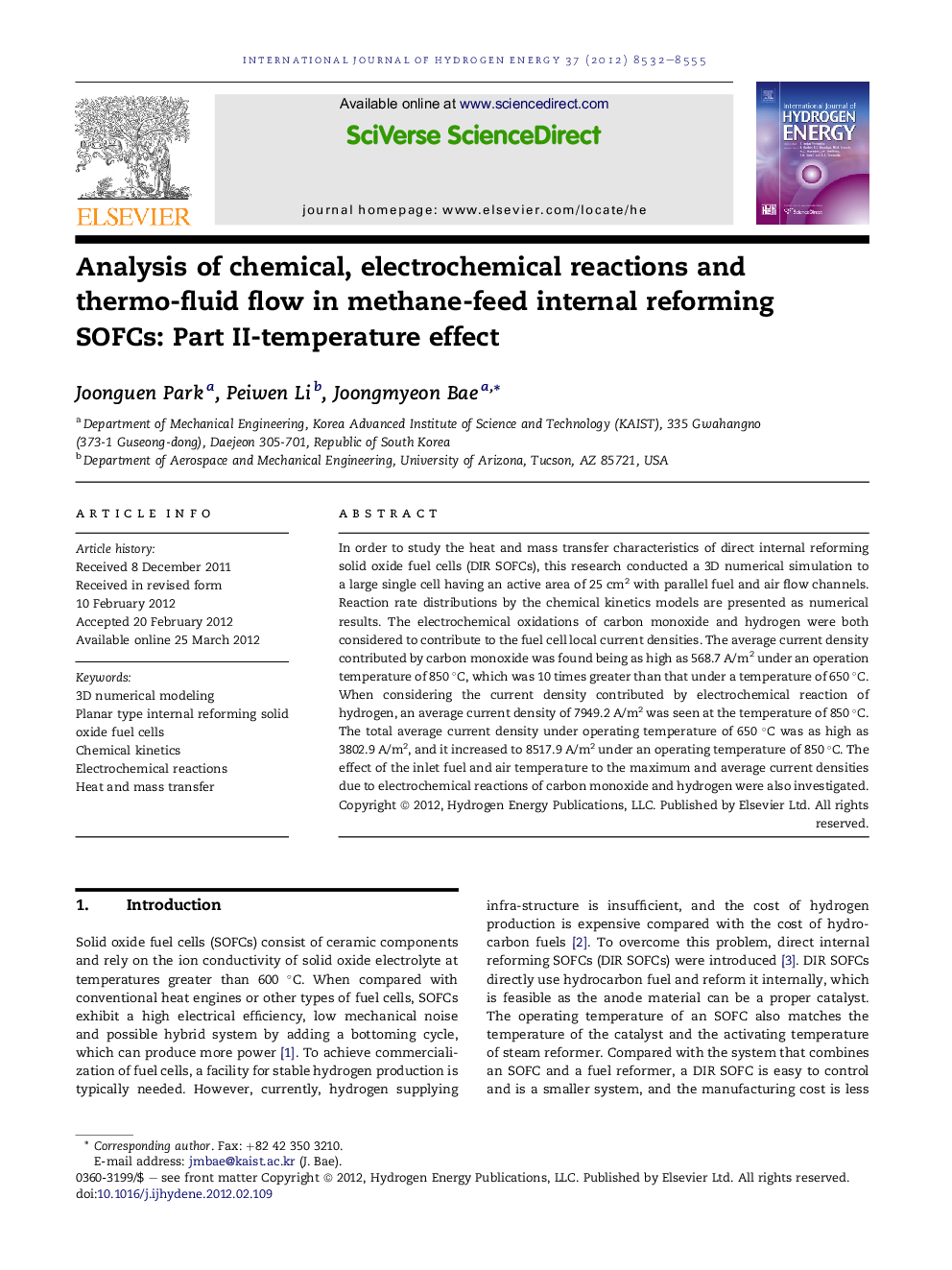 Analysis of chemical, electrochemical reactions and thermo-fluid flow in methane-feed internal reforming SOFCs: Part II-temperature effect