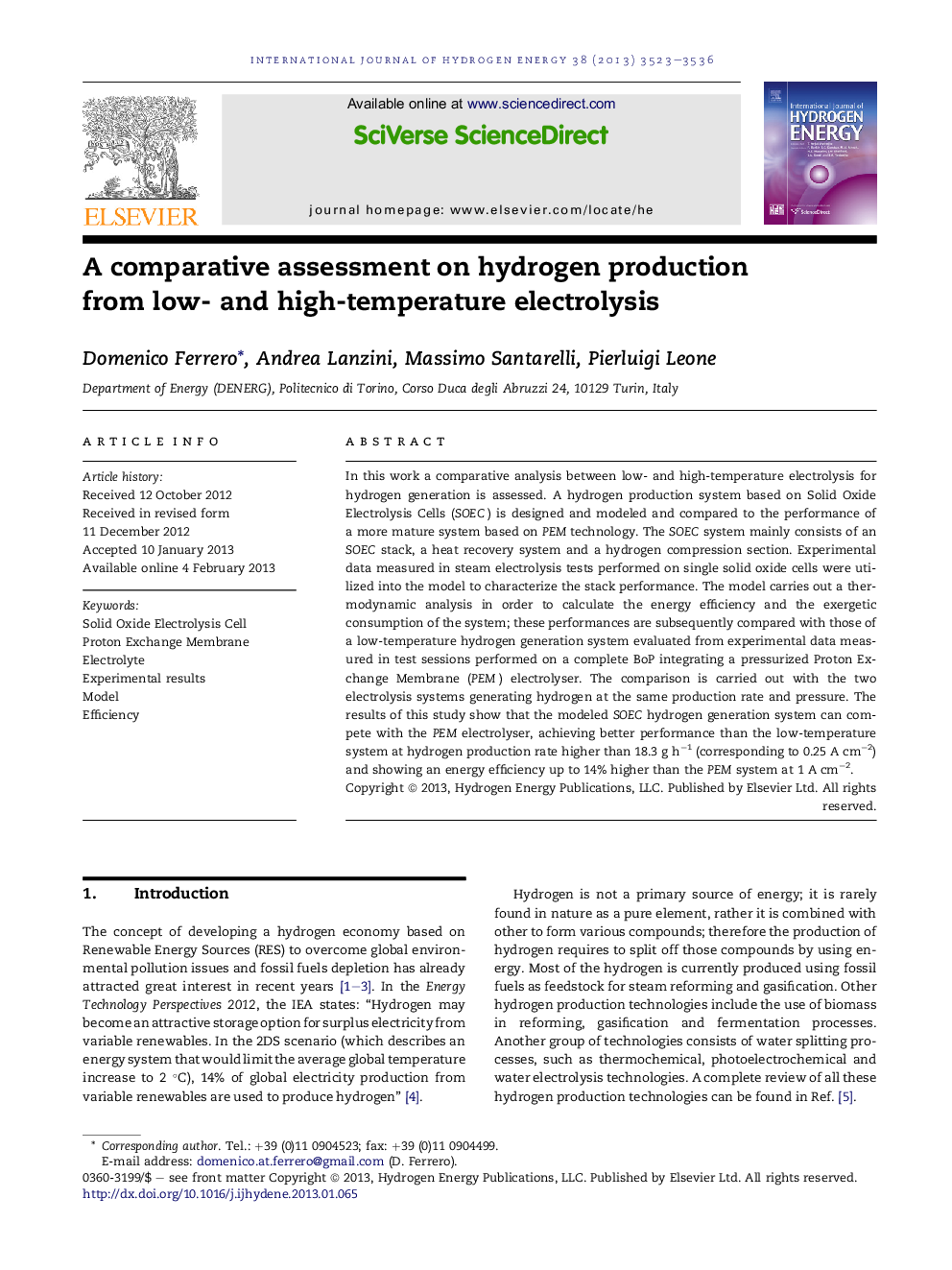 A comparative assessment on hydrogen production from low- and high-temperature electrolysis