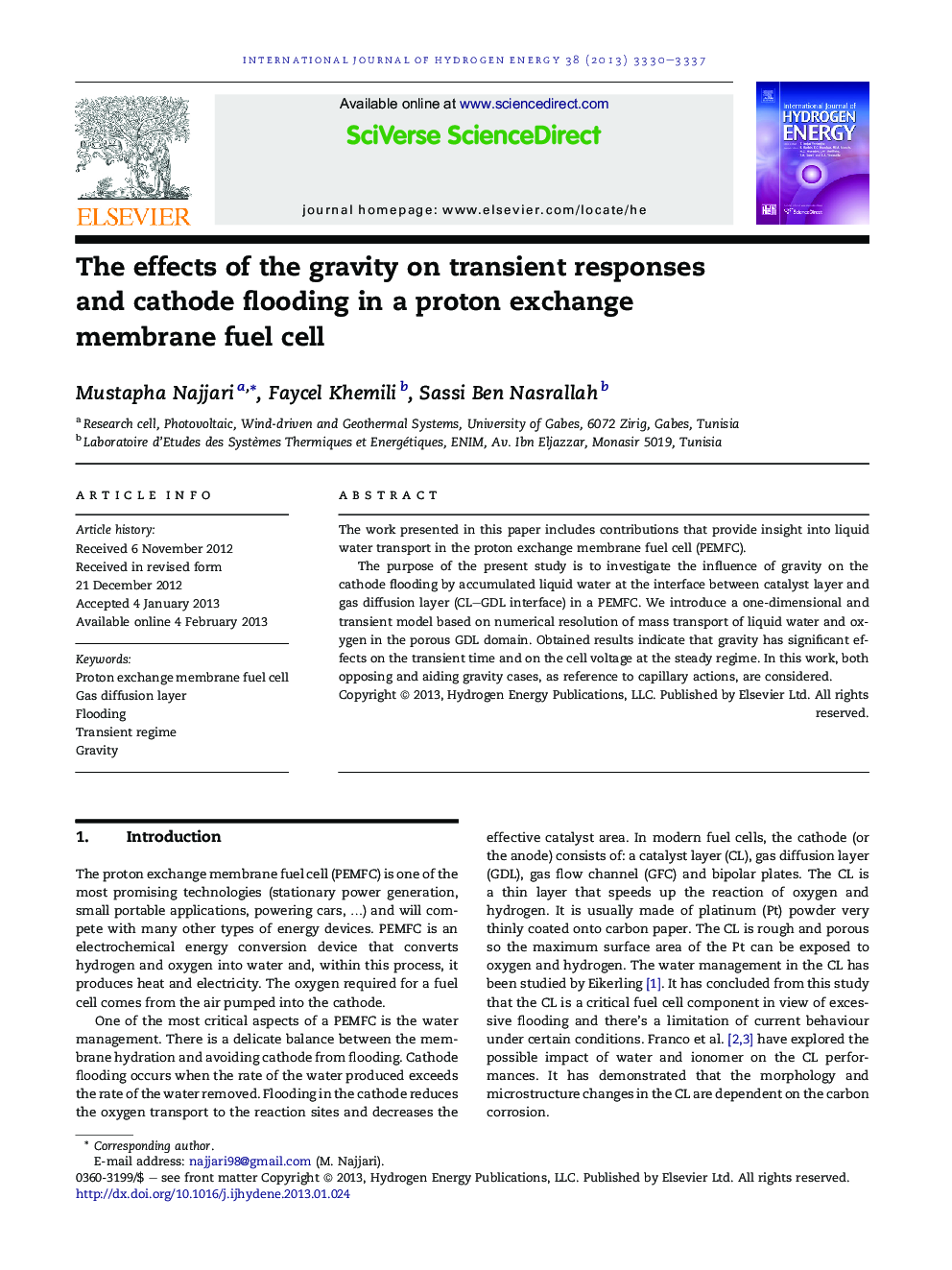 The effects of the gravity on transient responses and cathode flooding in a proton exchange membrane fuel cell