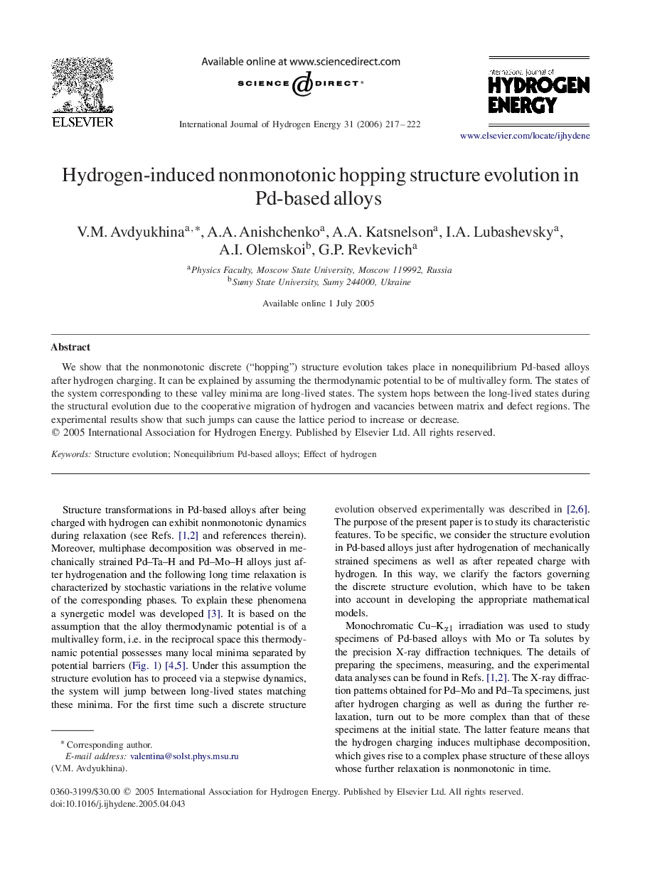 Hydrogen-induced nonmonotonic hopping structure evolution in Pd-based alloys