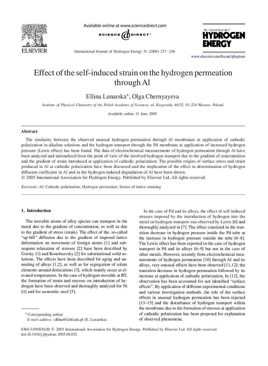 Effect of the self-induced strain on the hydrogen permeation through Al