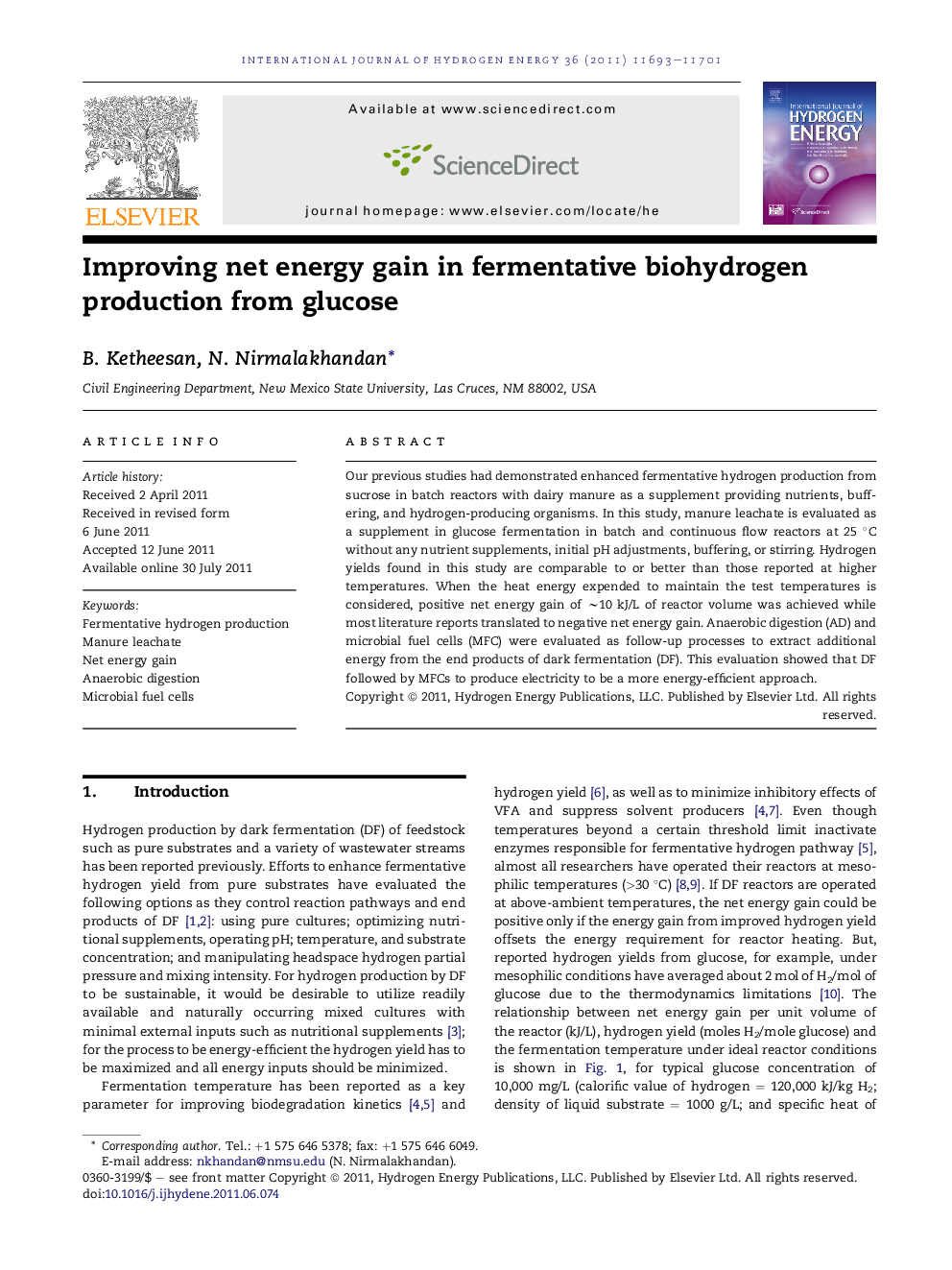 Improving net energy gain in fermentative biohydrogen production from glucose