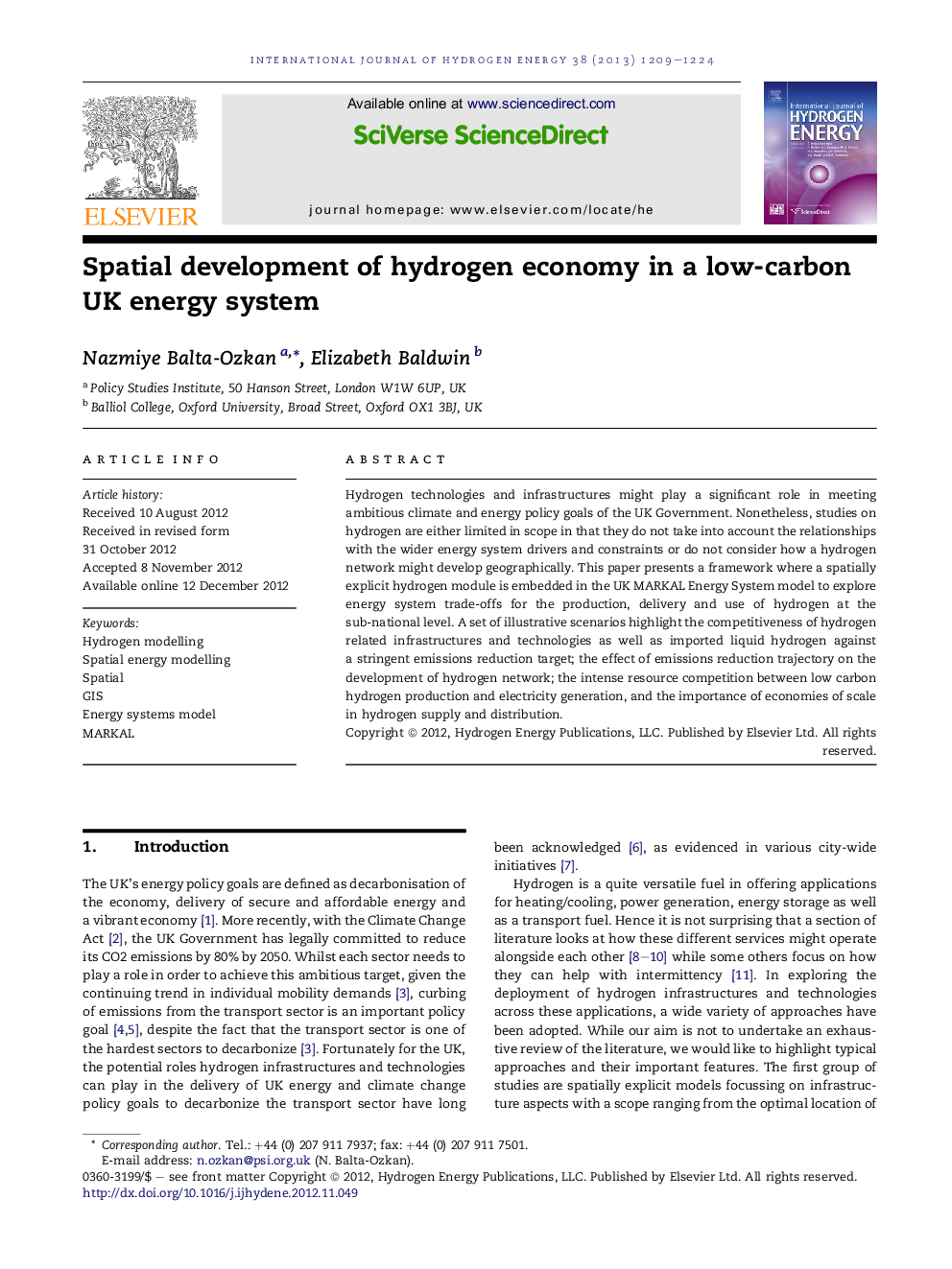 Spatial development of hydrogen economy in a low-carbon UK energy system