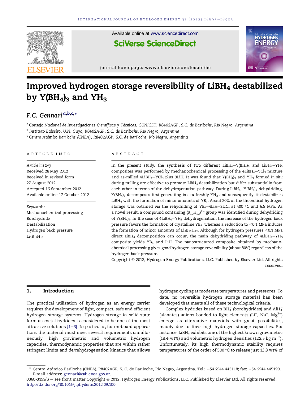 Improved hydrogen storage reversibility of LiBH4 destabilized by Y(BH4)3 and YH3