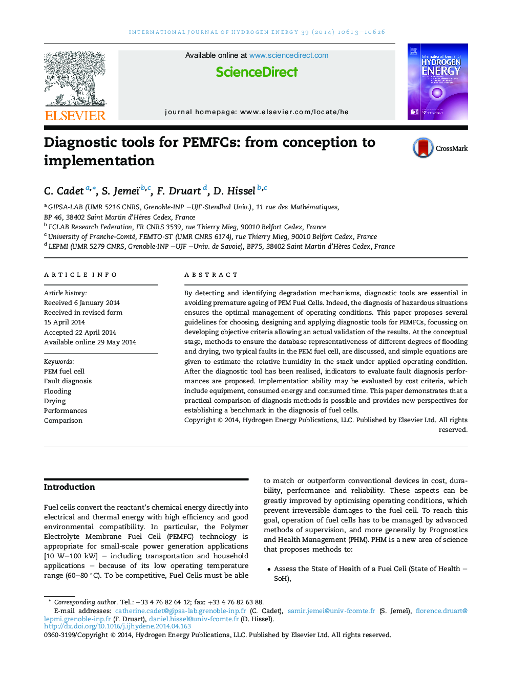 Diagnostic tools for PEMFCs: from conception to implementation