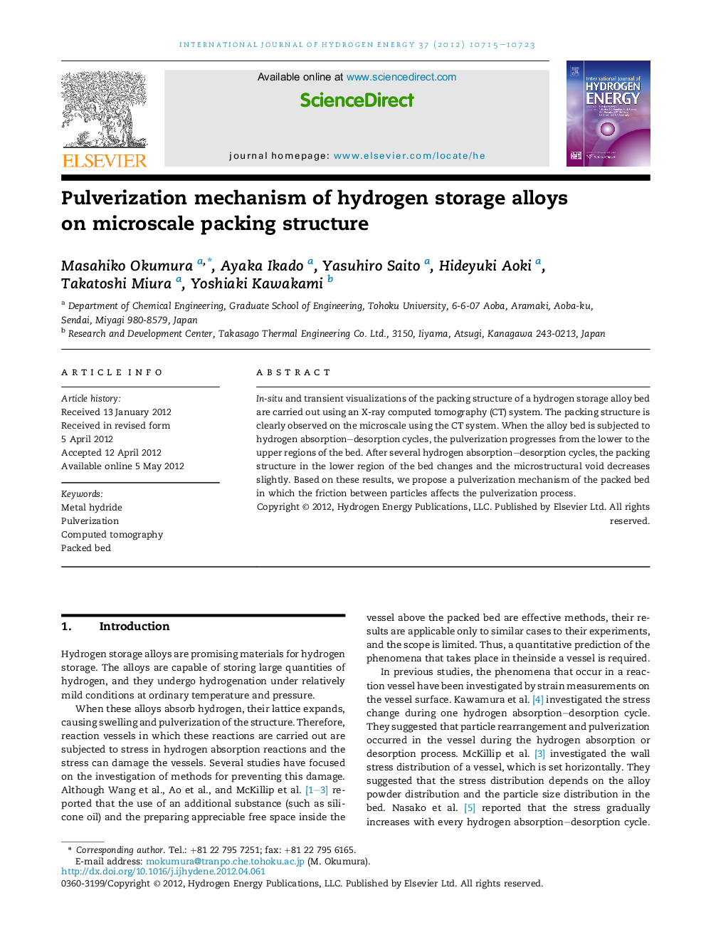 Pulverization mechanism of hydrogen storage alloys on microscale packing structure