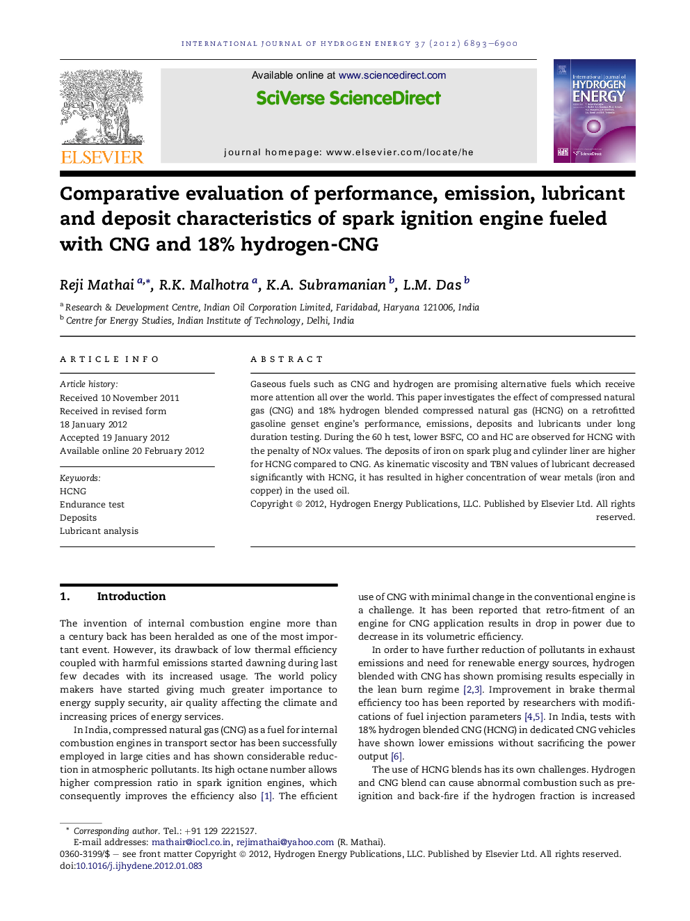 Comparative evaluation of performance, emission, lubricant and deposit characteristics of spark ignition engine fueled with CNG and 18% hydrogen-CNG