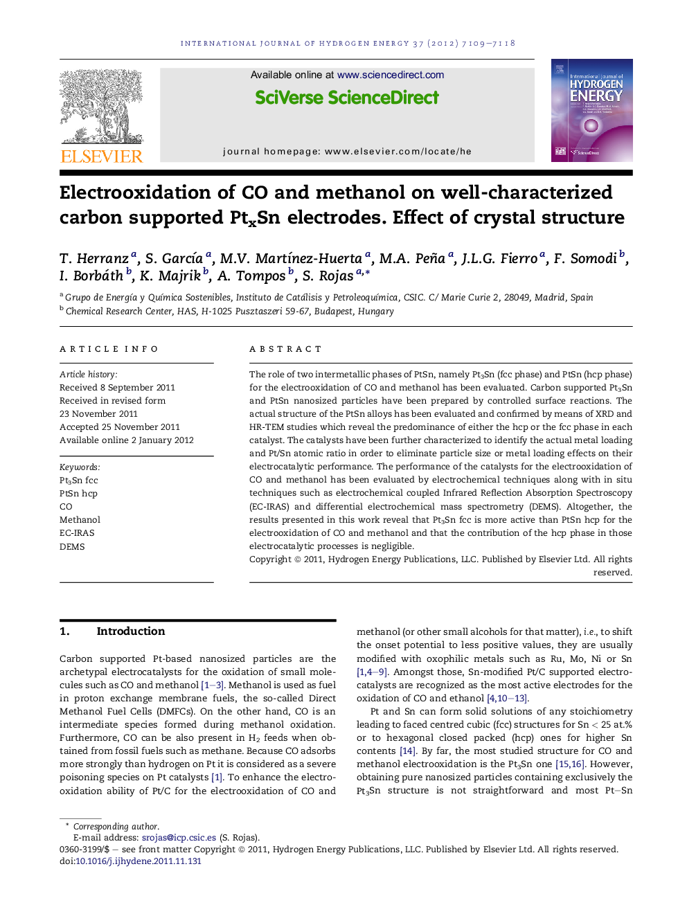 Electrooxidation of CO and methanol on well-characterized carbon supported PtxSn electrodes. Effect of crystal structure