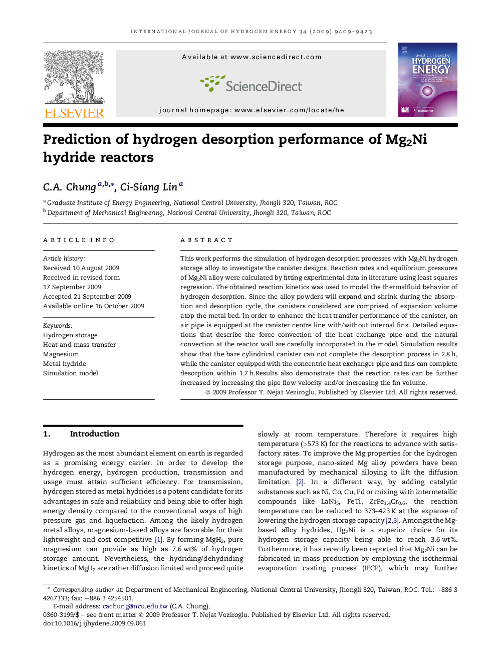 Prediction of hydrogen desorption performance of Mg2Ni hydride reactors