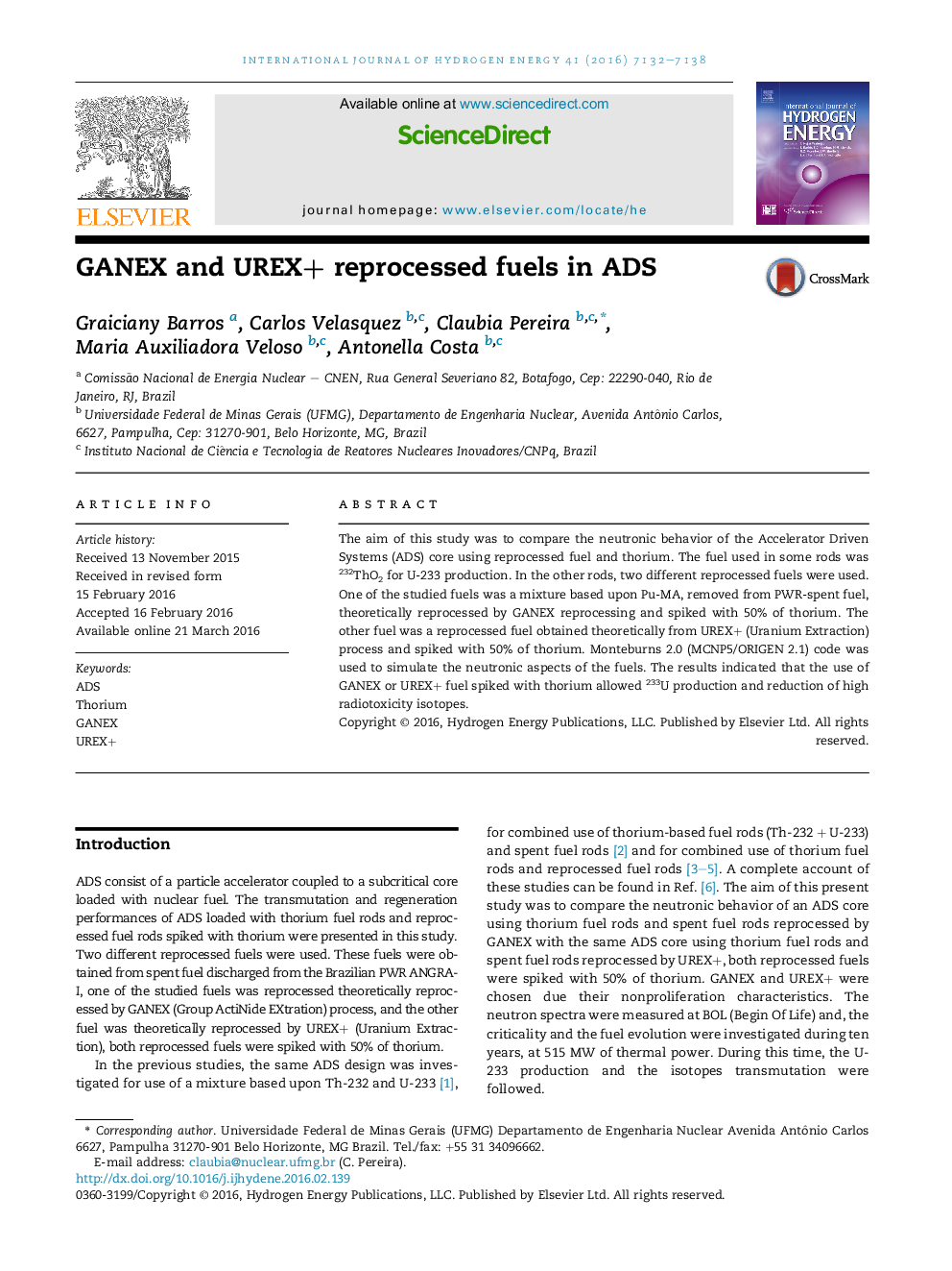 GANEX and UREX+ reprocessed fuels in ADS