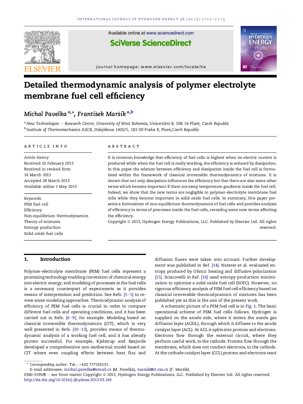 Detailed thermodynamic analysis of polymer electrolyte membrane fuel cell efficiency