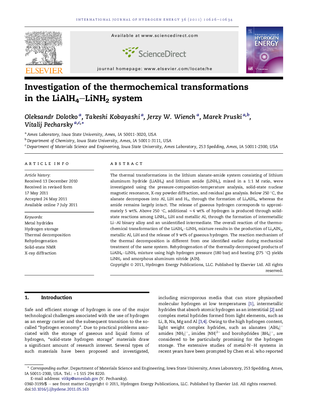 Investigation of the thermochemical transformations in the LiAlH4–LiNH2 system