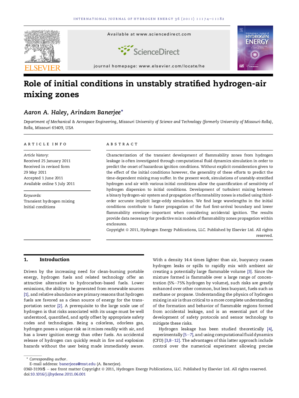 Role of initial conditions in unstably stratified hydrogen-air mixing zones