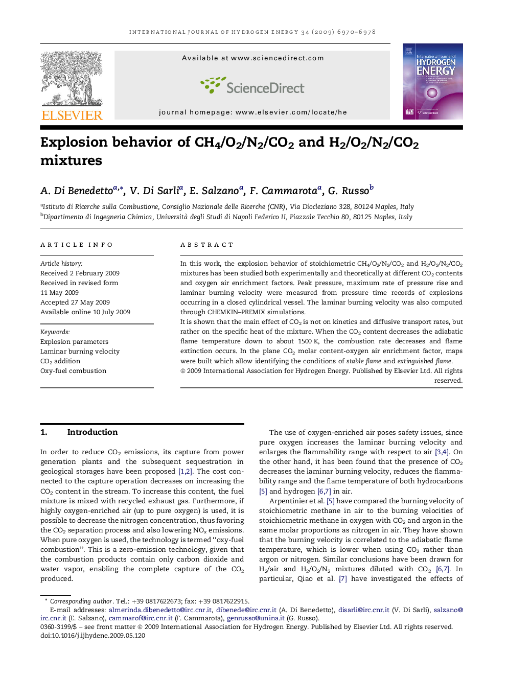 Explosion behavior of CH4/O2/N2/CO2 and H2/O2/N2/CO2 mixtures