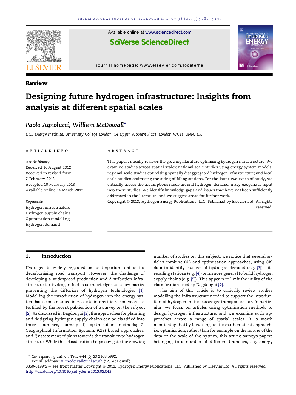 Designing future hydrogen infrastructure: Insights from analysis at different spatial scales