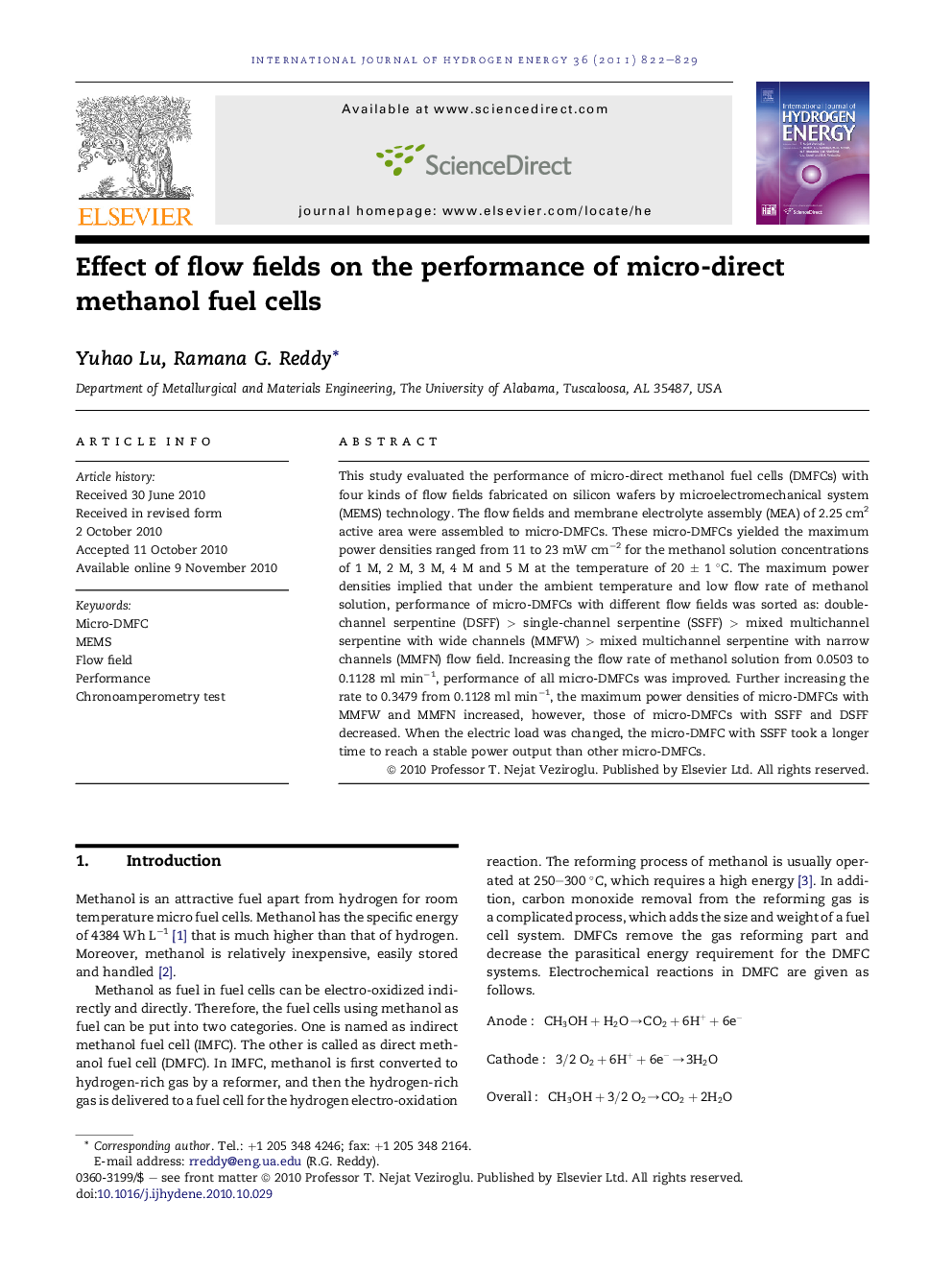 Effect of flow fields on the performance of micro-direct methanol fuel cells